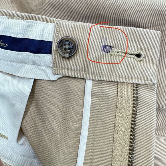 Brooks Brothers Pants Mens 36 x 29 Khaki Elliot Pleated Cuffed Advantage Chinos - Picture 7 of 16